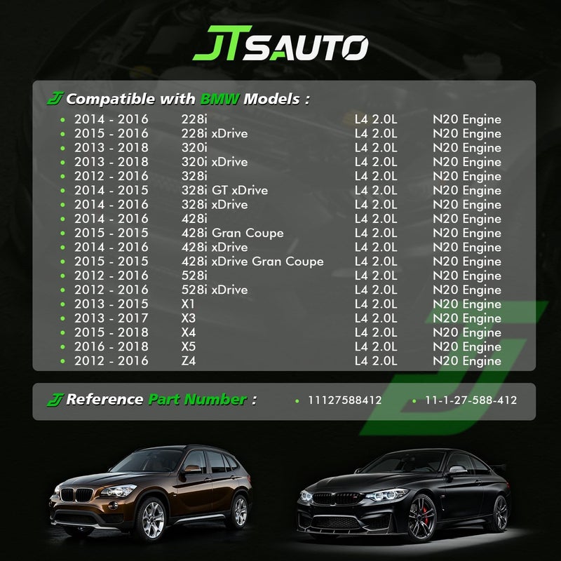 JTSAUTO N20 Engine Valve Cover Kit for 2012-2018 320i/328i/528i (Including xDrive), 428i Gran Coup/428i xDrive, X1/X3/X4/X5, Z4, Replaces # 11127588412, 11127588418, 11127625477, V208711, 15186739 - Image 2